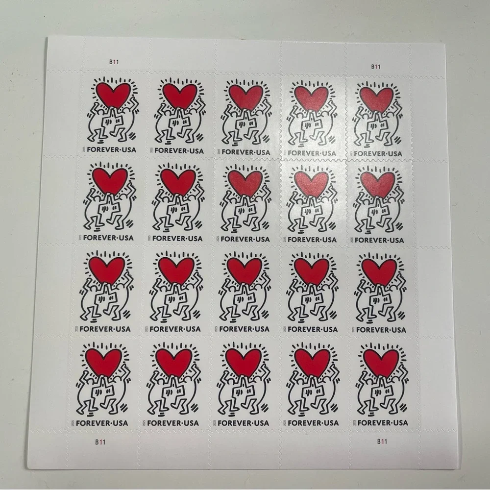 2025 Pennsylvania Native Keith Haring LOVE Heart 20 Forever Stamps